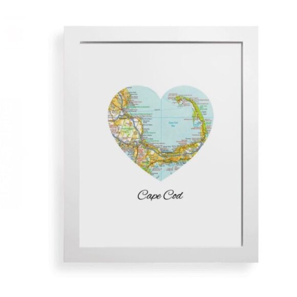 Cape Cod Map Heart Print - Picture 1 of 2